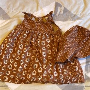 Carter's Brown and White Casual Kids Dress